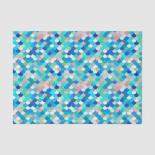 Meerjungenskala, Aqua, Muschel Pink und Cobalt Seidenpapier