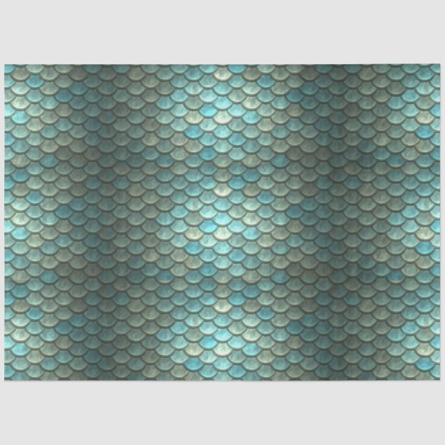 Meerjungenskales Decoupage Aqua 2 Seidenpapier (Vorderseite)
