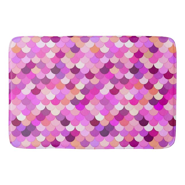 Meerjungenskales, Violet, Amethyst und Korallen Badematte (Vorderseite)