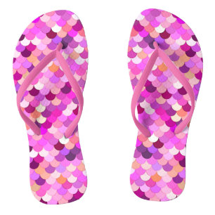 Meerjungenskales, Violet, Amethyst und Korallen Flip Flops