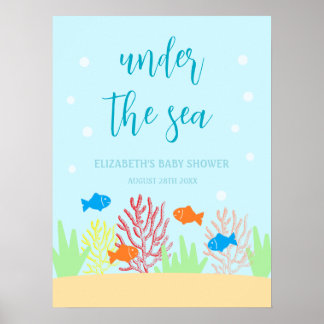 Meerjungern-Baby-Party Poster