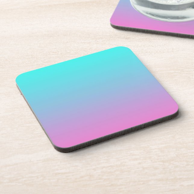 Meerjungfarben Farbverlauf lila rosa Aqua ombre Getränkeuntersetzer (Linke Seite)