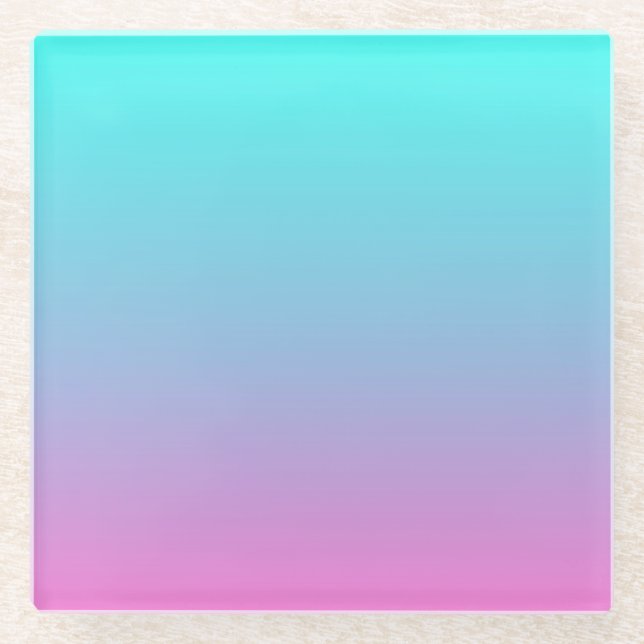 Meerjungfarben Farbverlauf lila rosa Aqua ombre Glasuntersetzer (Vorderseite)