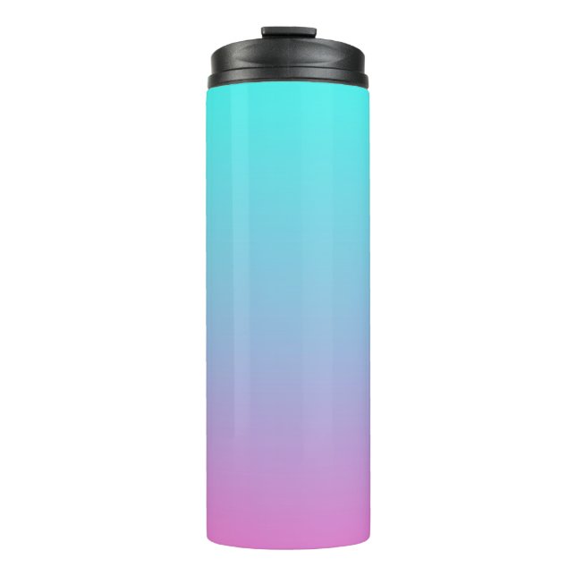 Meerjungfarben Farbverlauf lila rosa Aqua ombre Thermosbecher (Vorderseite)