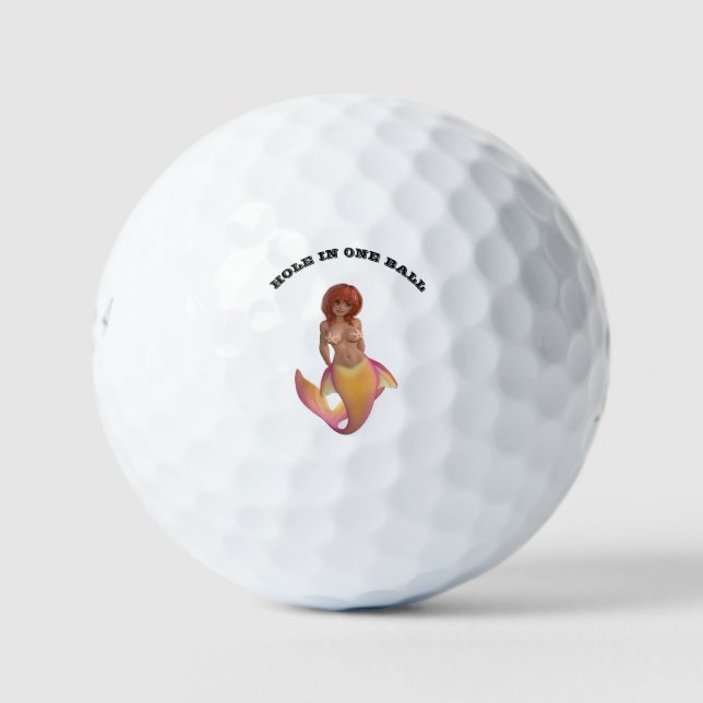 Meerjungfische mit einem gelben und rosa Schwanz Golfball (Vorderseite)