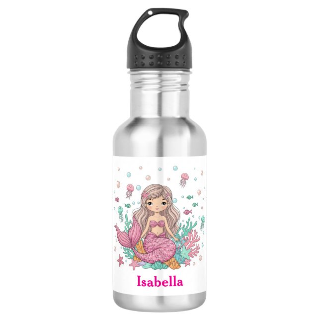 Meerjungflasche Edelstahlflasche (Vorderseite)