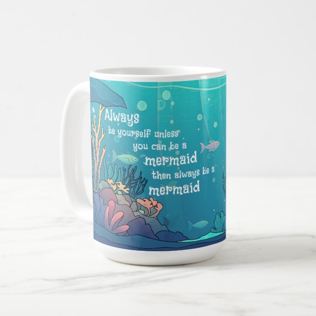 Meerjungfrau - 15 oz. Mug Kaffeetasse (Vorderseite Links)