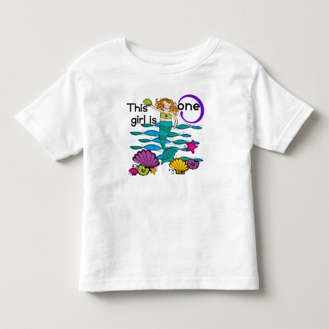 Meerjungfrau 1. Geburtstag Tshirts und Geschenke (Vorderseite)
