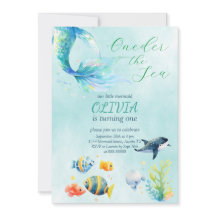 Meerjungfrau 1. Geburtstag Wasserfarbe Unsere klei