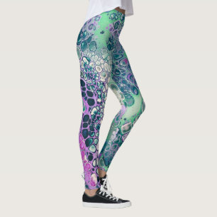 Meerjungfrau Acryl Pour, Kühl Farbige Abstrakt Leggings