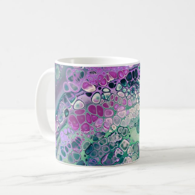 Meerjungfrau Acrylpour, Cool farbig Abstrakt Kaffeetasse (Vorderseite Links)