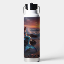 Meerjungfrau am Meer beim Sonnenaufgang -Pop-up-St Trinkflasche
