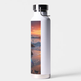 Meerjungfrau am Meer beim Sonnenaufgang Trinkflasche