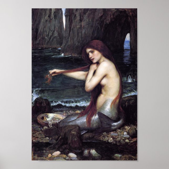 Meerjungfrau am Strand Poster (Vorne)