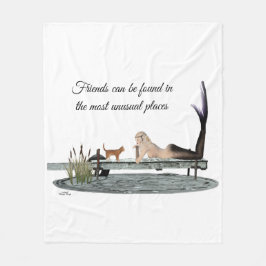 Meerjungfrau auf Bootsdock Fleece Blanket