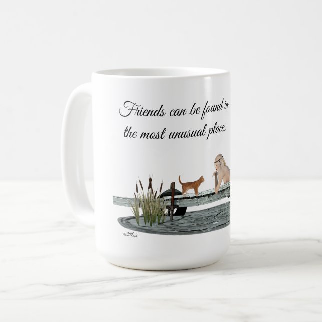 Meerjungfrau auf Bootsdockkaffee Tasse (Vorderseite Links)