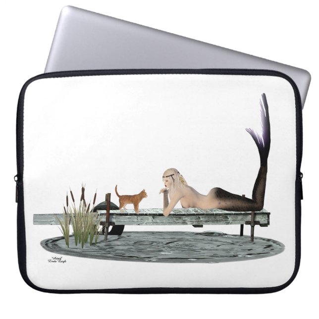 Meerjungfrau auf der Anlegestelle Laptop-Sieb Laptopschutzhülle (Vorderseite)