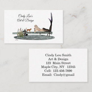 Meerjungfrau auf der Dock Business Card Visitenkarte
