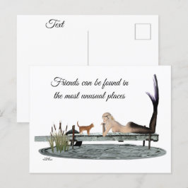 Meerjungfrau auf der Postkarte des Bootes