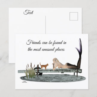 Meerjungfrau auf der Postkarte des Bootes