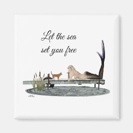 Meerjungfrau auf Dock Magnet