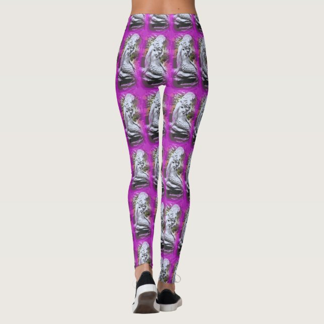 Meerjungfrau auf einem Felsen Leggings (Rückseite)