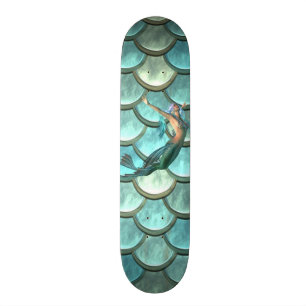 Meerjungfrau auf Meerjungfrau-Schwanz-Skala Skateboard