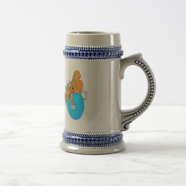 Meerjungfrau aus blauem Schwanz Bierglas (Rechts)