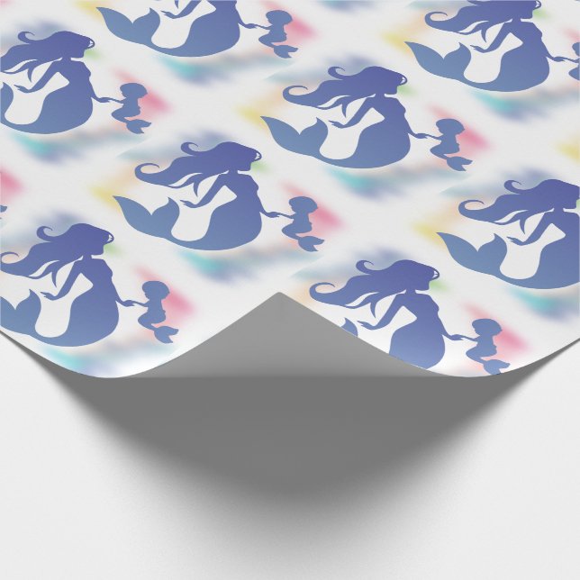 Meerjungfrau-Babydusche Geschenkpapier (Ecke)