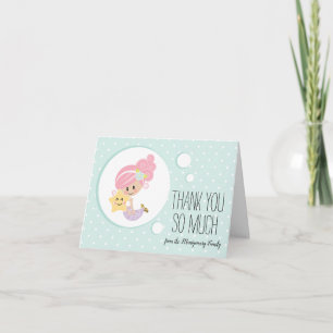 Meerjungfrau-Babyparty danken Ihnen Notecards Dankeskarte