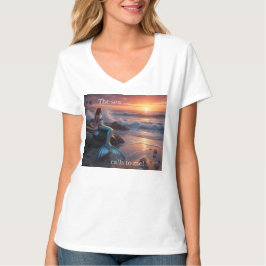 Meerjungfrau beim Sonnenaufgang - Das Meer ruft mi T-Shirt