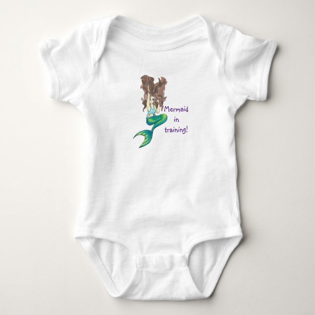 Meerjungfrau beim Training des Babybodysuit Baby Strampler (Vorderseite)