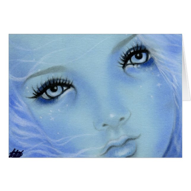 Meerjungfrau-blaue Augen-Karte (Vorderseite (Horizontal))