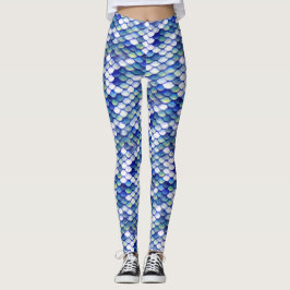 Meerjungfrau-blaues Haut-Muster Leggings