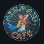 Meerjungfrau-Café-Zeichen Dartscheibe<br><div class="desc">Meerjungfrau-Café-Zeichen ist eine ursprüngliche Malerei durch hawaiischen Künstler Curtis Cabral. Sie finden sein Studio in Hanalei,  Kauai. 
 © Curtis Cabral 2013</div>