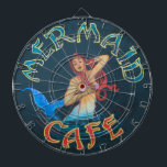 Meerjungfrau-Café-Zeichen Dartscheibe<br><div class="desc">Meerjungfrau-Café-Zeichen ist eine ursprüngliche Malerei durch hawaiischen Künstler Curtis Cabral. Sie finden sein Studio in Hanalei,  Kauai. 
 © Curtis Cabral 2013</div>