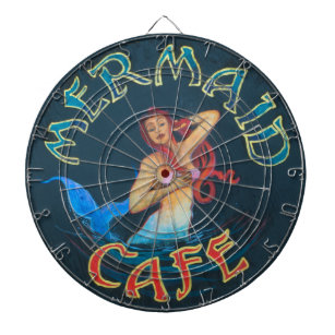 Meerjungfrau-Café-Zeichen Dartscheibe