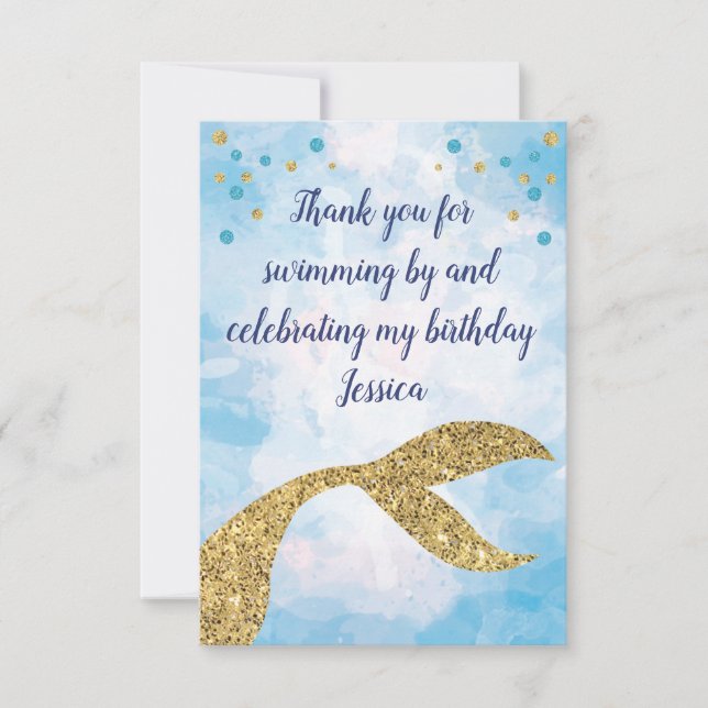 Meerjungfrau danken Ihnen Karten (Vorderseite)