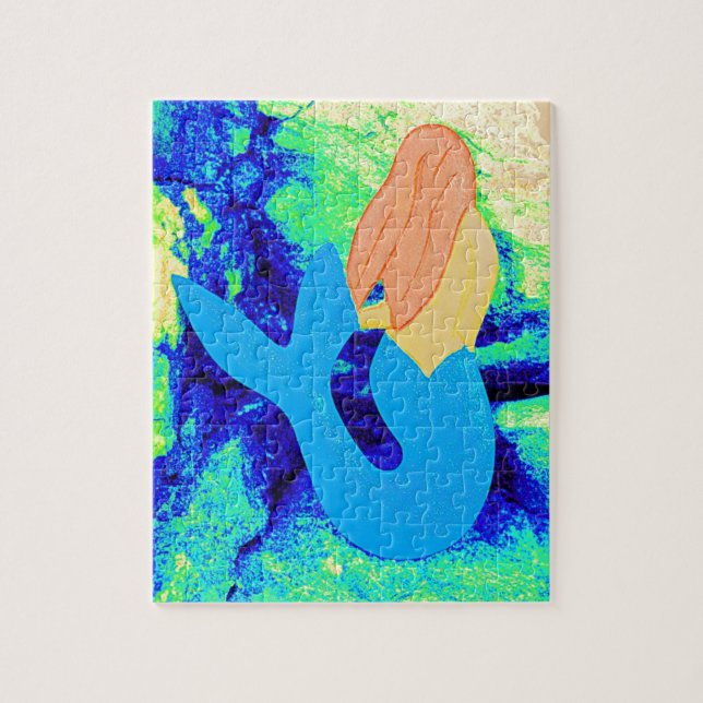 Meerjungfrau-Design mit blauem Schwanz (Vertikal)