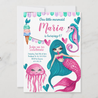 Meerjungfrau Einladung