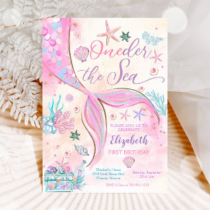 Meerjungfrau Einladung zum ersten Geburtstag