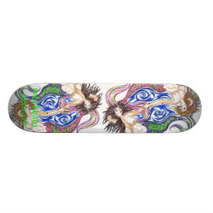 Meerjungfrau farbige Grafik Skateboard