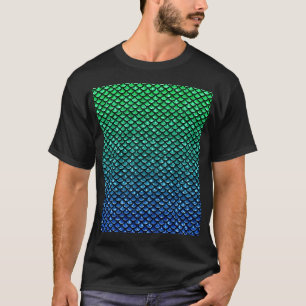 Meerjungfrau Fischschuppen Blau Grün Ombre T-Shirt