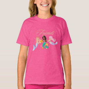Meerjungfrau Freunde Kinder T-Shirt Süße Ozean-M