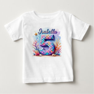 Meerjungfrau Geburtstags-T-Shirt – Personalisierte Baby T-shirt