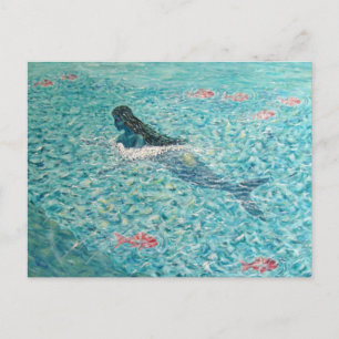 Meerjungfrau gegen die Tide Postkarte