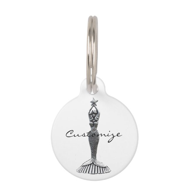 Meerjungfrau-Holding-Stern Thunder_Cove Haustiermarke (Vorderseite)