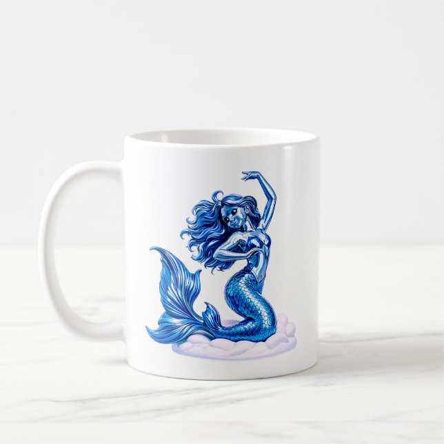 Meerjungfrau Illustrationskunst Kaffeetasse (Links)