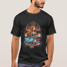 Meerjungfrau im Steampunk-Stil in einem blauen Kle