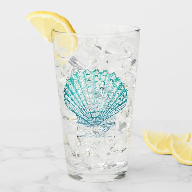 Meerjungfrau in aquamariner Aquarellfarbe Glas (Vorderseite Ice)